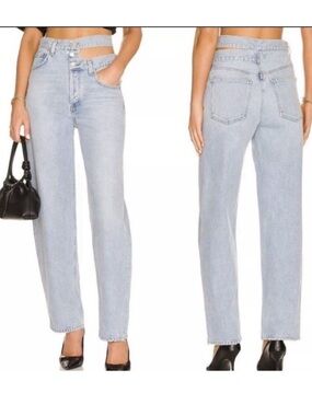 AGOLDE Blue Broken Waistband Jeans Size 34